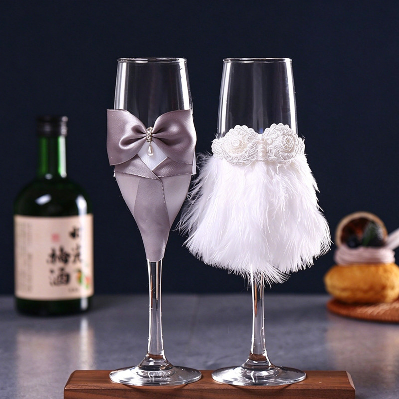 Wedding Champagne Flutes Set B - Home Bar Set 评论和价格