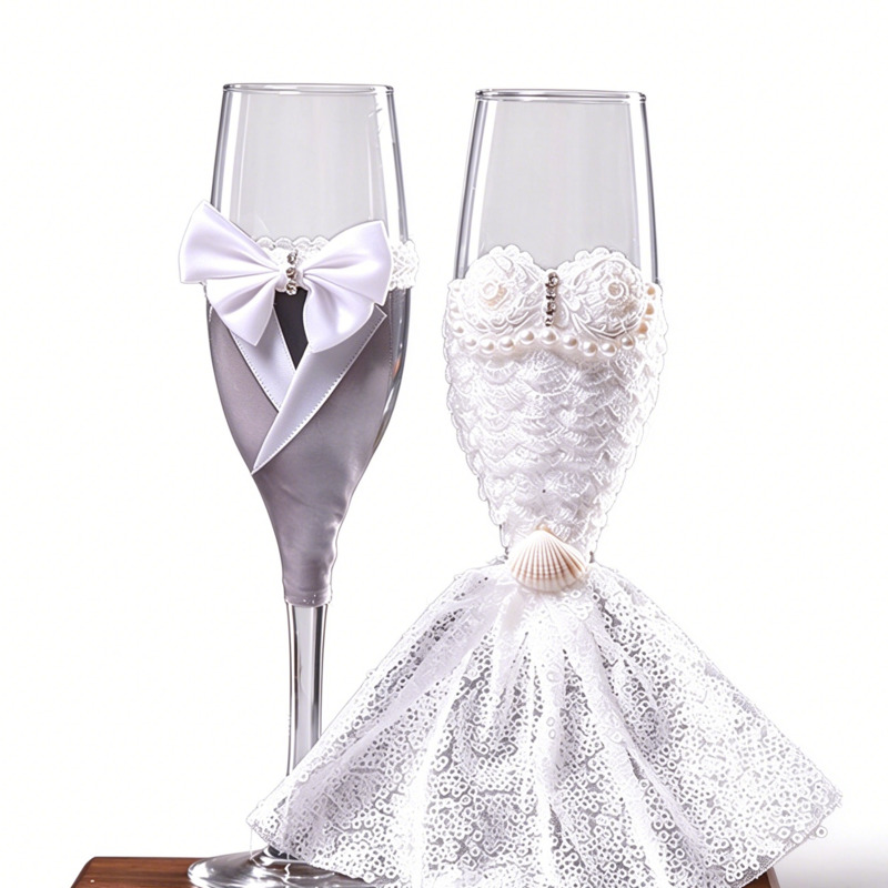 Wedding Champagne Flutes Set B - Home Bar Set 评论和价格
